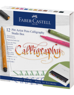 ▷ ROTULADORES FABER CASTELL 12 UDS PITT CALIGRAPHI | Taine - Imagen 1