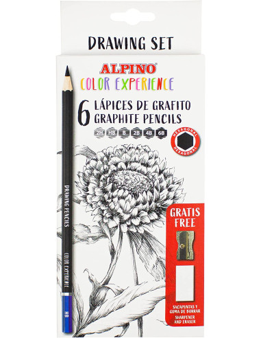 ▷ LAPICES ALPINO 6 UDS GRAFITO DRAWING COLOR EXPERIENCE | Taine - Imagen 1