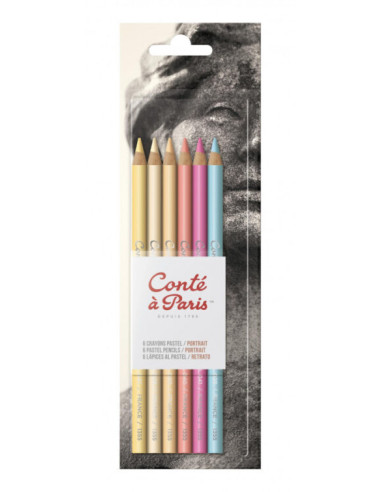 ▷ LAPICES CONTE 6 UDS PASTEL TELA | Taine - Imagen 1