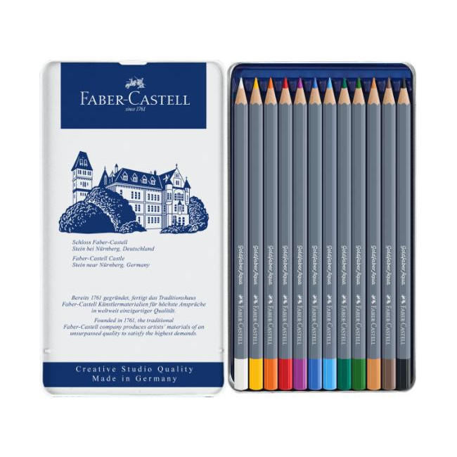 ▷ LAPICES FABER CASTELL 12 UDS METAL ACUARELABLES GOLDFABER | Taine - Imagen 1