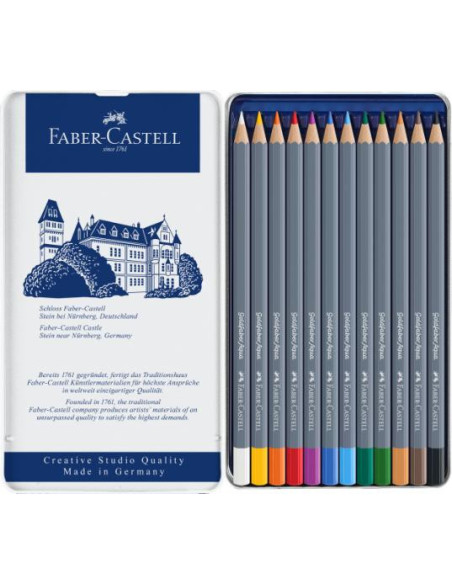 ▷ LAPICES FABER CASTELL 12 UDS METAL ACUARELABLES GOLDFABER | Taine - Imagen 1