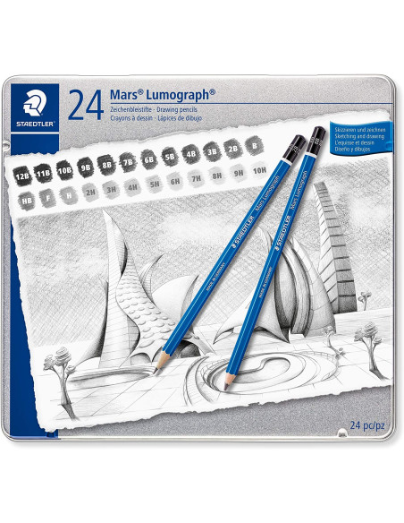 ▷ LAPICES STAEDTLER 24 UDS LUMOGRAF VARIAS DUREZAS | Taine - Imagen 1
