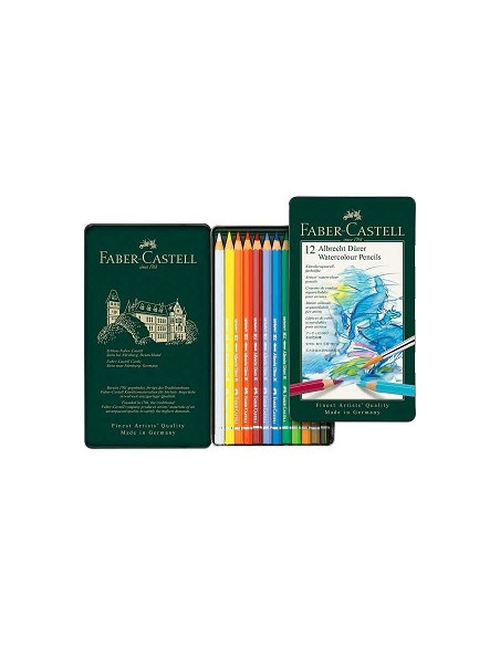 ▷ LAPICES FABER CASTELL 12 UDS ACUARELABLE METAL ALBER | Taine - Imagen 1
