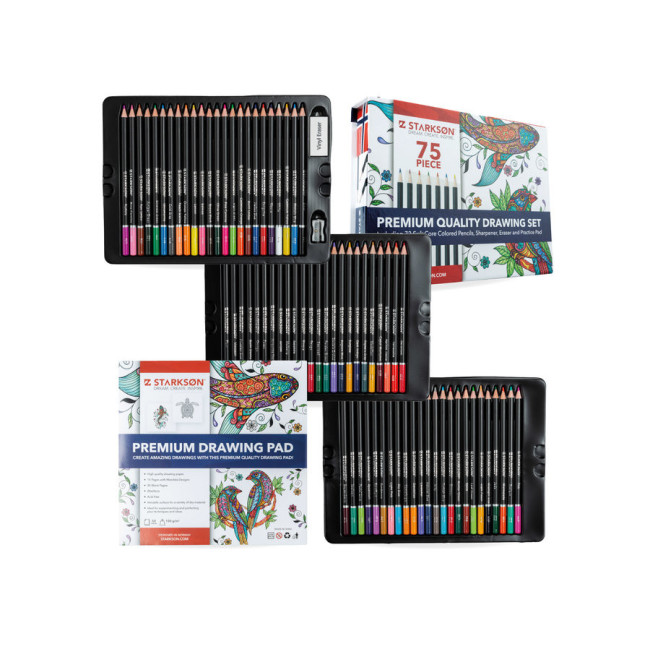 ▷ LAPICES STARKSON 75 UDS SDRAWING COLORES+MATERIAL | Taine - Imagen 1