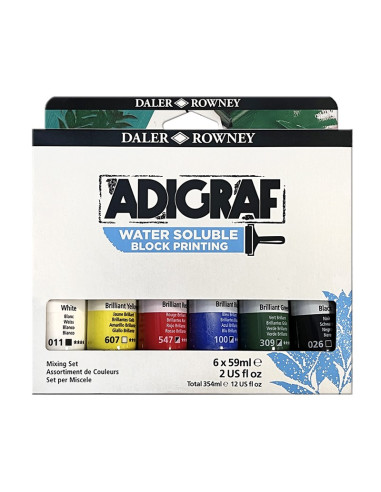 ▷ SET TINTA GRABADO 6X59ML ADIGRAF SOLUBLE DALER ROWNEY | Taine - Imagen 1