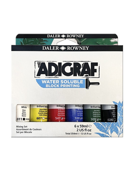 ▷ SET TINTA GRABADO 6X59ML ADIGRAF SOLUBLE DALER ROWNEY | Taine - Imagen 1