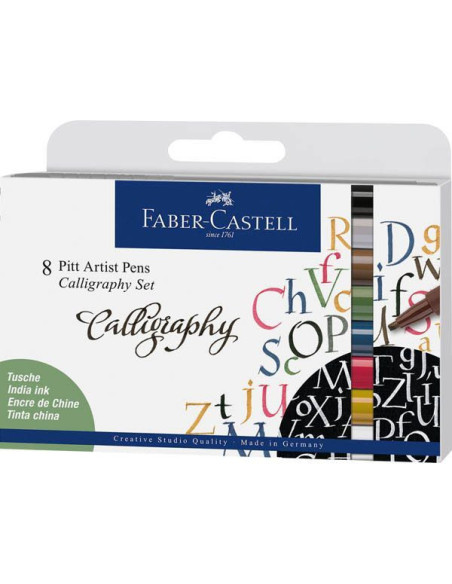 ▷ ROTULADOR FABER CASTELL 7 UDS PITT LETTERING HAND | Taine - Imagen 1