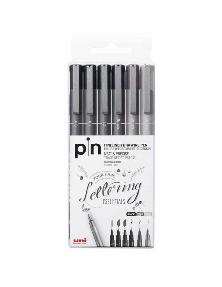▷ ROTULADORES POSCA 6 UDS CALIBRADO PUNTA DE PINCEL LETTERING | Taine - Imagen 1