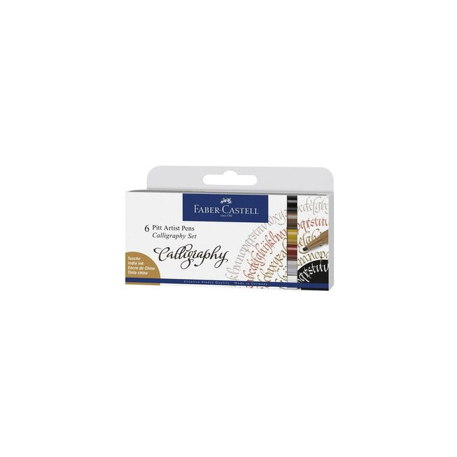 ▷ ROTULADOR FABER CASTELL 6 UDS PITT CALLIGRAPHY | Taine - Imagen 1