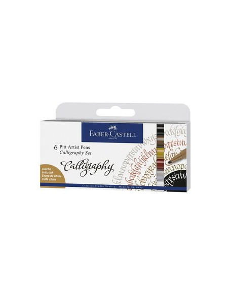 ▷ ROTULADOR FABER CASTELL 6 UDS PITT CALLIGRAPHY | Taine - Imagen 1