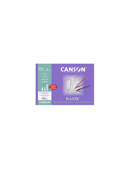 ▷ BLOC CANSON DIBUJO MILIMETRADO ENCOLADO A4 100G 50H. | Taine - Imagen 1
