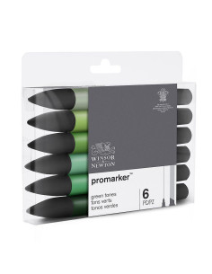 ▷ ROTULADORES PROMARKER 6 UDS TONOS VERDES | Taine - Imagen 1