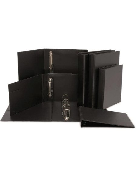 ▷ *CARPETA GRAFOPLAS FOLIO NEGRA 4 ANILLAS 25 MM PVC | Taine - Imagen 1