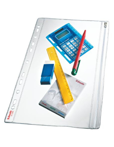 ▷ FUNDA ESSELTE MULTITALADRO CREMALLERA A4 PVC 200MIC 11TALADROS BOLSA 5U | Taine - Imagen 1