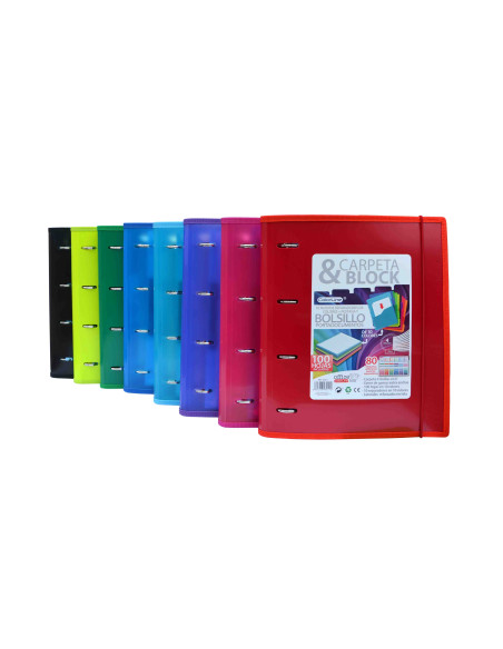 ▷ CARPETA FRAGA BLOCK A4 4A ACOLORLINE 10 SEPARADORES 4 ANILLAS | Taine - Imagen 1