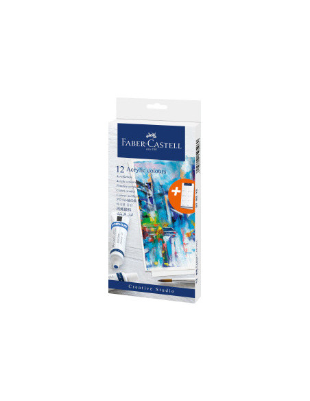 ▷ ACRILICOS FABER CASTELL ESTUCHE 12 TUBOS | Taine - Imagen 1