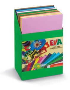 ▷ GOMA EVA EXPOSITOR CARTON 120 LAMINAS X 12 COLORES 40X60CM 2MM FAIBO | Taine - Imagen 1