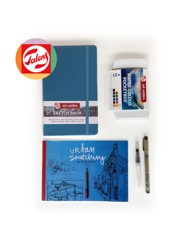 ▷ ACUARELAS TALENS VARIOS TONOS SKETCHING AZUL | Taine - Imagen 1