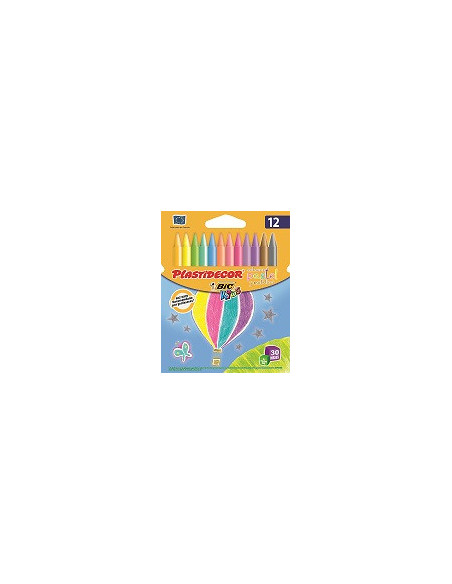 ▷ CAJA CERAS PLASTIDECOR 12 UDS PASTEL KIDS SURTIDO | Taine - Imagen 1