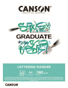 ▷ BLOC CANSON DIBUJO MARKER A4 20H 180G GRADUATE LETTERING | Taine - Imagen 1