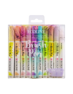 ▷ ROTULADORES ECOLINE 10 COLORES PASTEL BRUSHPEN | Taine - Imagen 1