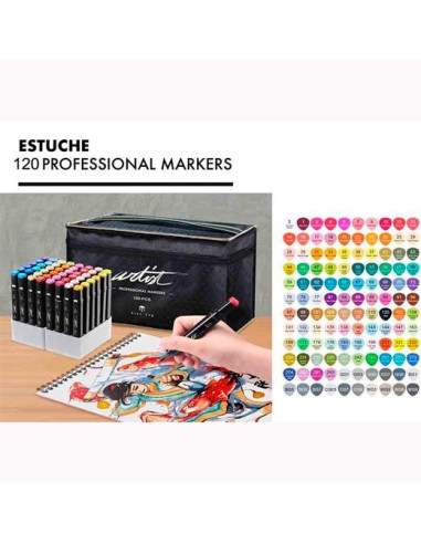 ▷ ROTULADORES ARTIST 120 UDS DOBLE PUNTA BOG LUXURY CANVAS | Taine - Imagen 1