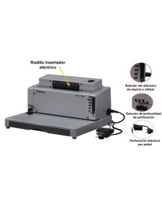 ▷ ENCUADERNADORA FELLOWES ESPIRAL ELECTRICA METAL E 200R | Taine - Imagen 1