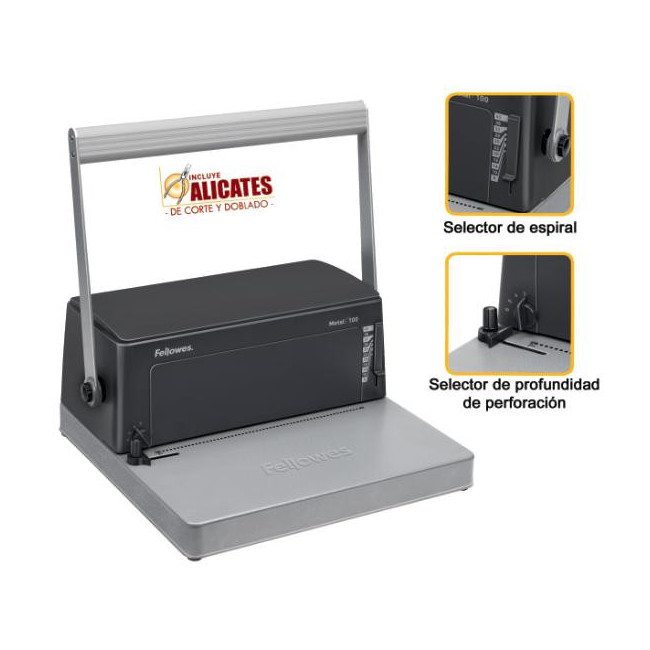 ▷ ENCUADERNADORA FELLOWES ESPIRAL METAL 100 | Taine - Imagen 1