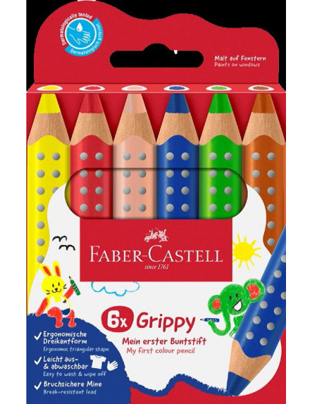 ▷ SET FABER-CASTELL 6 LAPICES GRIPPY XXL BASICO | Taine - Imagen 1