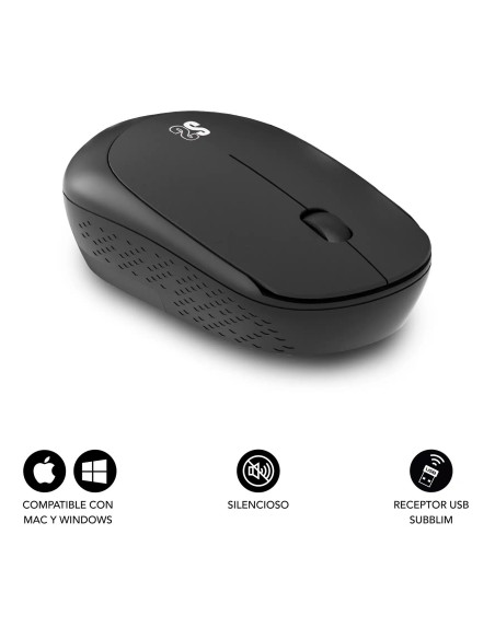 ▷ RATON SUBBLIM PLUS SILENCIOSO INALÁMBRICO 2.4G 1200 DPI NEGRO | Taine - Imagen 1