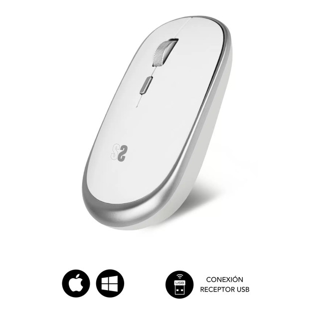 ▷ RATON SUBBLIM OPTICO INALAMBRICO MINI VIRELLES PLATA | Taine - Imagen 1
