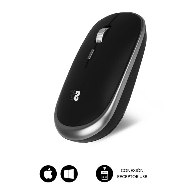 ▷ RATON SUBBLIM OPTICO INALAMBRICO MINI VIRELLES GRIS | Taine - Imagen 1