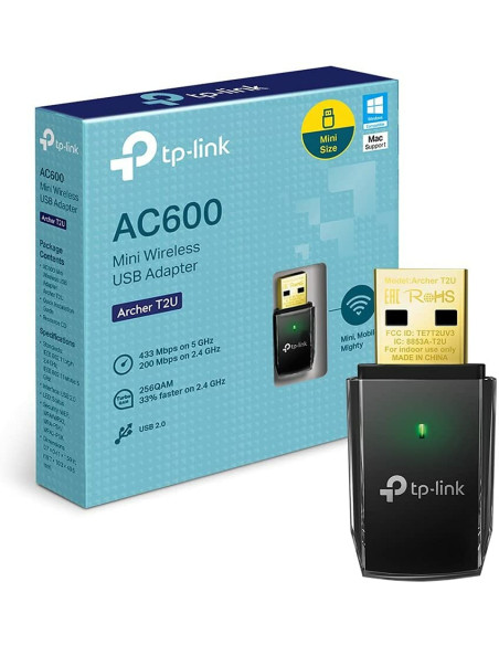 ▷ ADAPTADOR TP-LINK USB WIRELESS ARCHER T2U AC600 NANO DUAL BAND | Taine - Imagen 1