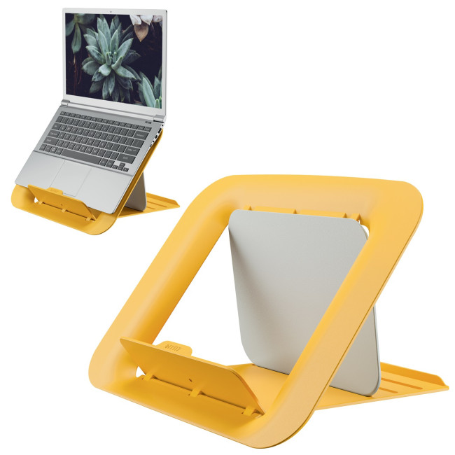▷ SOPORTE LEITZ ORDENADOR PORTÁTIL AJUSTABLE ERGO COSY, AMARILLO | Taine - Imagen 1