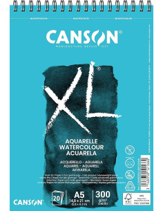 ▷ BLOC DIBUJO CANSON XL A5 17+3 ACURELA 300GR ESPIRAL | Taine - Imagen 1