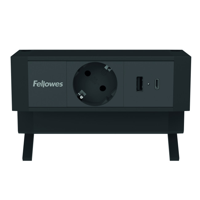 ▷ REGLETA SOBREMESA FELLOWES 1 TOMA USB A/C NEGRO | Taine - Imagen 1