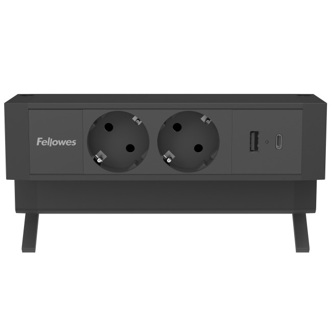 ▷ REGLETA SOBREMESA FELLOWES 2 TOMA USB A/C NEGRO | Taine - Imagen 1