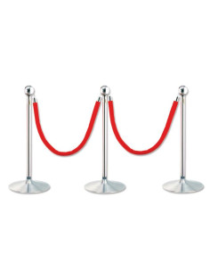 ▷ POSTES POESSA SEPARADORES (2 UDS) CON CORDON ROJO METALICO | Taine - Imagen 1