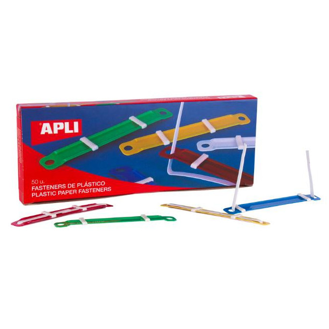 ▷ FASTENERS APLI PLASTICO COLORES SURTIDOS 50U. | Taine - Imagen 1