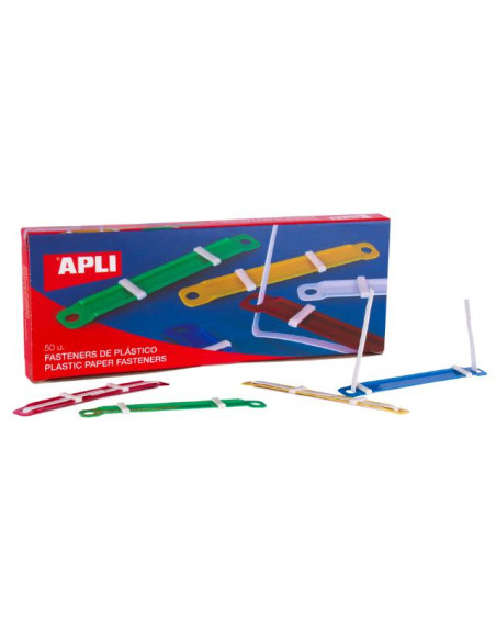 ▷ FASTENERS APLI PLASTICO COLORES SURTIDOS 50U. | Taine - Imagen 1