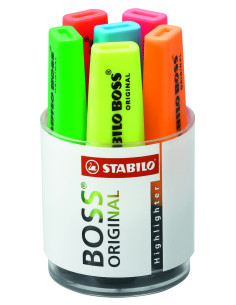 ▷ ROTULADORES STABILO BOSS CUBILETE 6 UNIDADES SURTIDOS | Taine - Imagen 1