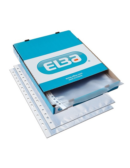 ▷ CAJA 100 FUNDAS FOLIO CRISTAL ELBA | Taine - Imagen 1