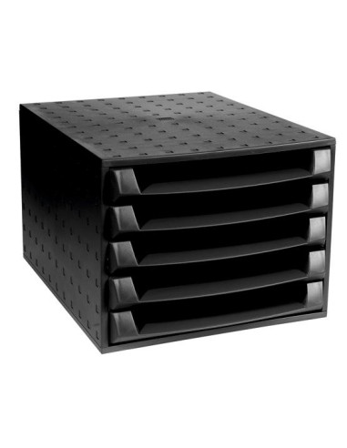 ▷ MODULO EXACOMPTA 5 CAJONES ABIERTO THE BOX ECOBLACK | Taine - Imagen 1