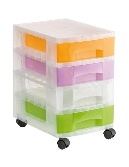 ▷ CAJONERA ARCHIVO 2000 4 CAJONES COLORES CON RUEDAS | Taine - Imagen 1