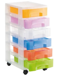 ▷ CAJONERA ARCHIVO 2000 6 CAJONES COLORES CON RUEDAS | Taine - Imagen 1