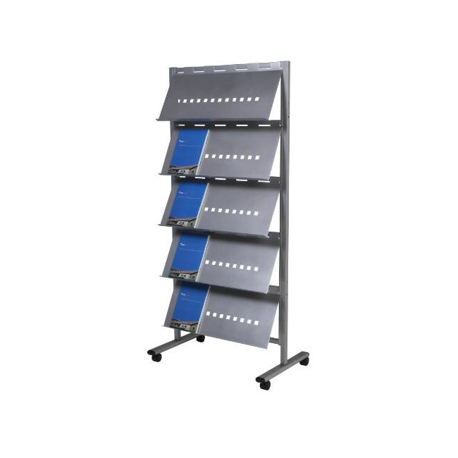 ▷ EXPOSITOR ROCADA PIE MOVIL METALICO 5 ESTANTES 820X1850 CM | Taine - Imagen 1