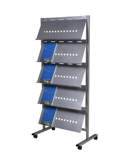 ▷ EXPOSITOR ROCADA PIE MOVIL METALICO 5 ESTANTES 820X1850 CM | Taine - Imagen 1