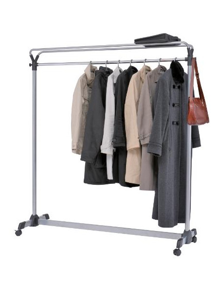 ▷ PERCHERO ALBA DE GRAN CAPACIDAD CON RUEDAS 540X1530X1715 MM GRIS | Taine - Imagen 1