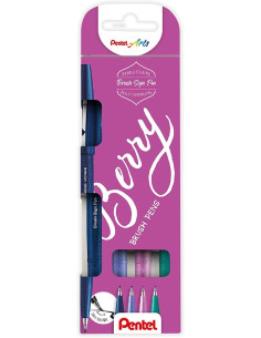 ▷ ROTULADORES PENTEL 4 UDS BRUSH PENS BERRY | Taine - Imagen 1