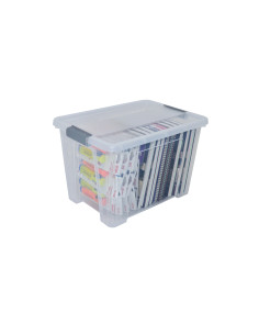▷ CAJA ARCHIVO 2000 ALMACENAJE APILABLE CON TAPA 20 L. 280X400X260 MM CRISTAL | Taine - Imagen 1